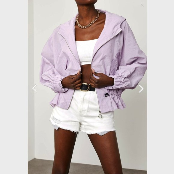Lilac Pleated Waist Bat Raincoat - Picture 4 of 10